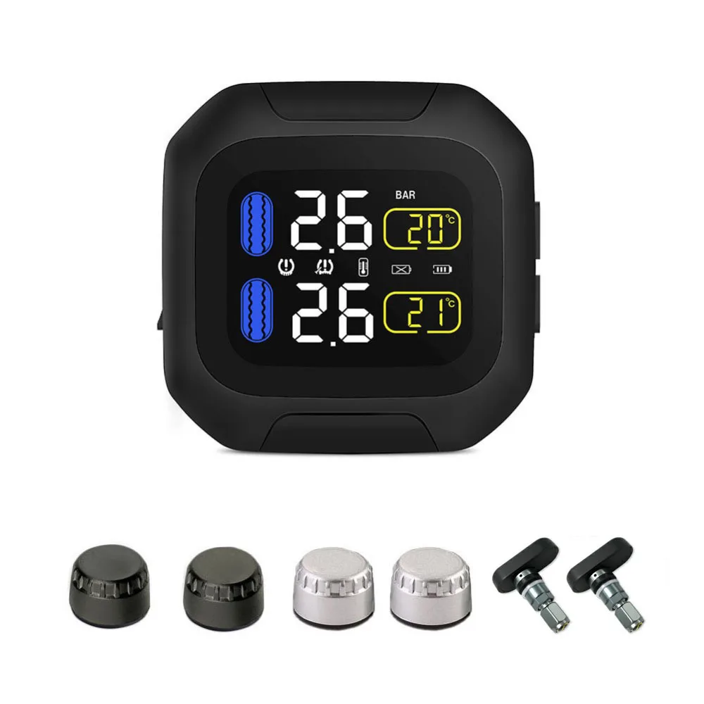 Czujnik ciśnienia w oponach do hulajnogi KuKirin — TPMS CAREUD M3, wyświetlacz LCD, 2 czujniki